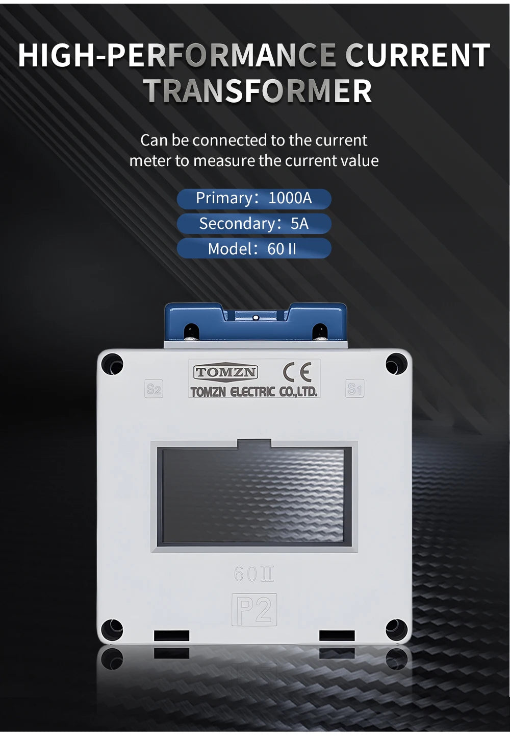 TOMZN Current Transformer 75/5A 2000/5A 1:400 1:15 CT 75A 100A 150A 200A 250A 1000A 1500A 2000A Factory Price Sealed Busbar Type