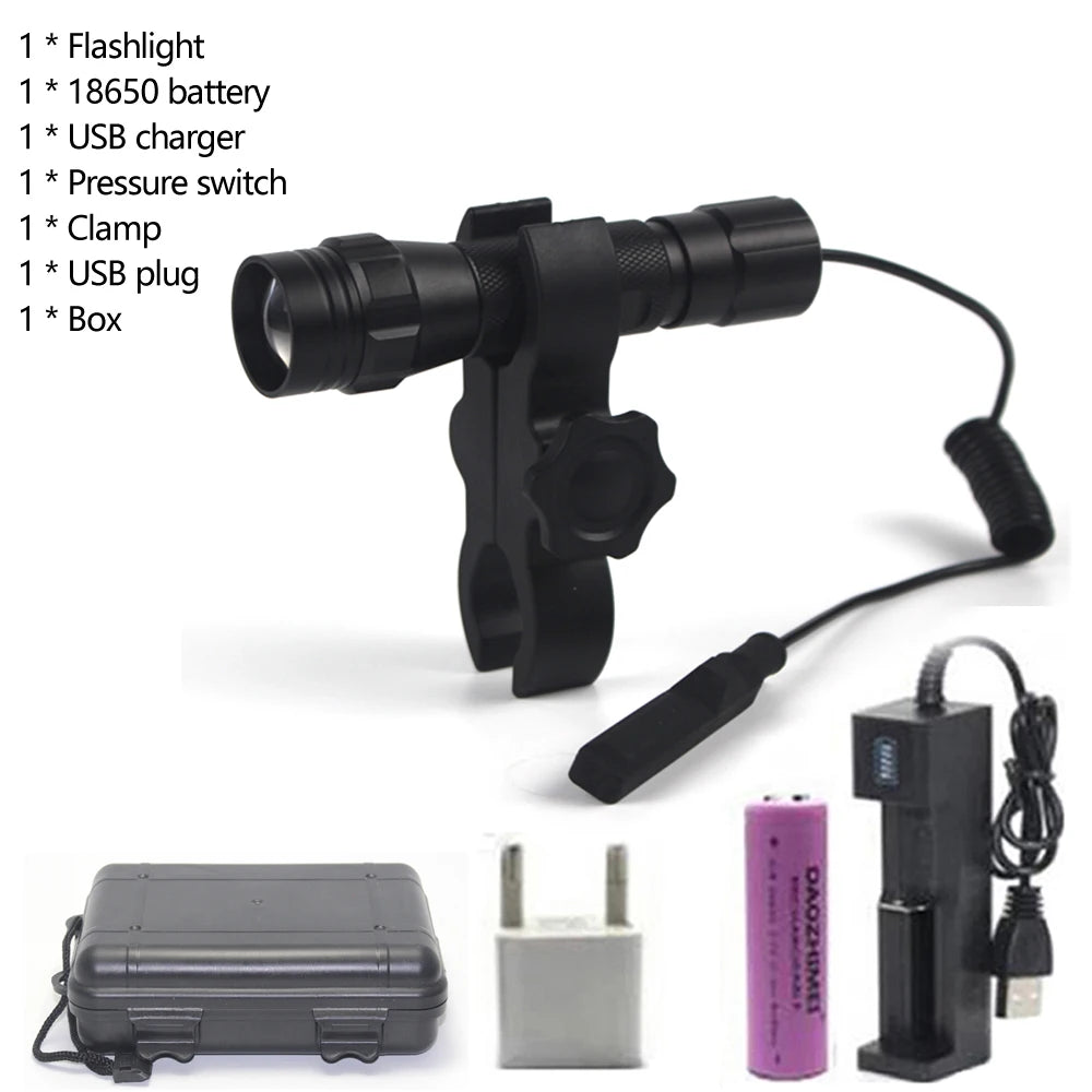 150 Yards Professional Focus Night Vision Hunting Torch 10W IR 850nm/940nm Tactical Infrared Radiation Zoomable LED Flashlight
