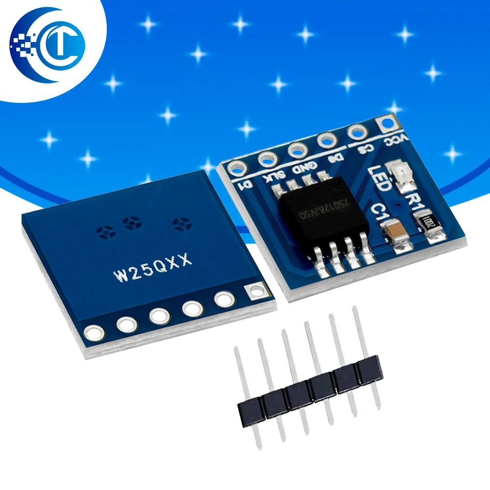 W25Q128FV 128Mbit (16MB) SPI NOR Flash Memory Module - 3.3V BV/FV Package for STM32 Development