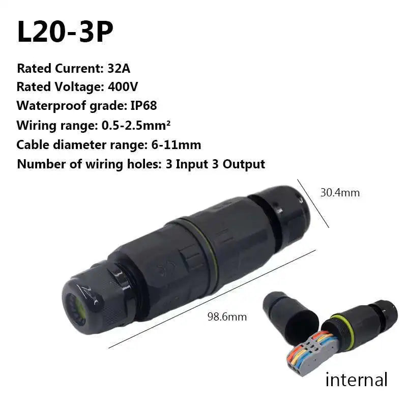 IP68 Waterproof Electrical Wire Connector I T Type Solderless Street Lights Quick Cable Wiring Outdoor Rainproof Terminal Blocks