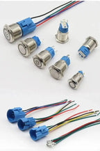 5pcs 12/16/19/22mm Metal Push Button Switch Power Waterproof IP65 Flat Circular Round LED Light Self-lock Reset 6V 12V 24V 220V