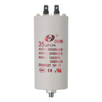 CBB60 Run Capacitor 35uF 450V AC Double Insert 50/60Hz Cylinder 92x44mm White for Air Compressor Water Pump Motor
