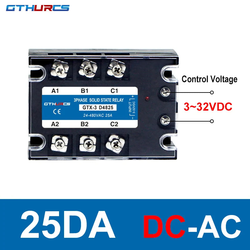 DC-AC AC-AC Three Phase Solid State Relay 3-SSR 10A 25A 40A 60A 80A 100A 120A 200A 70-280V AC Control 24-480V 40AA 40DA