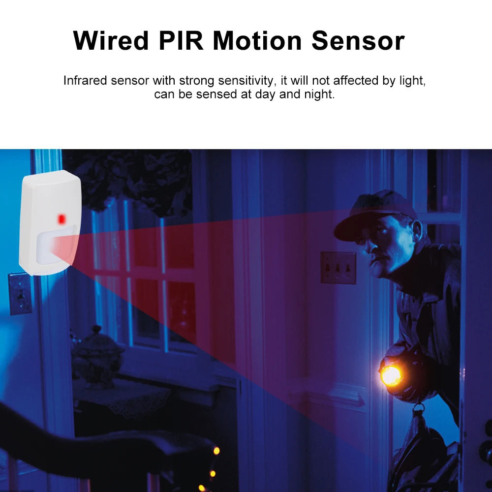Wired Dual-tech Infrared Motion Microwave Detector Wall Mounted PIR Motion Sensor Pet Immunity for Burglar Security Alarm System