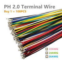 100pcs /LOT JST PH2.0 Straight/Curved Needle Connector 2Pin~16Pin Male Pin Header Right Angle 90°/180° 2.0mm Pitch