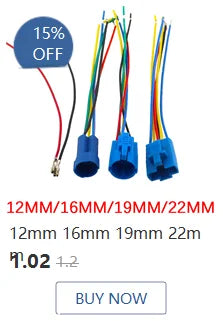 1pc 16mm 19mm 22mm Waterproof Metal Latching Emergency STOP Mushroom Push Button Switch Button Switch Knob Rotary Switch