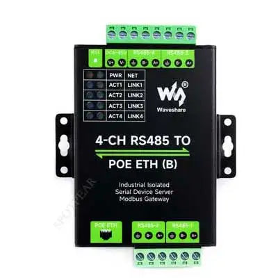 Industrial Isolated 4CH RS485 TO POE ETH (B) RJ45 Converter UART For Modbus 4-Ch RS485 to RJ45 Ethernet Serial Server