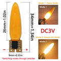 LED Flash Flame Candle Edison Light Bulb 3V LED Light 2-Mode Diode Birthday Party Decoration Light Bulb Accessories 1800K