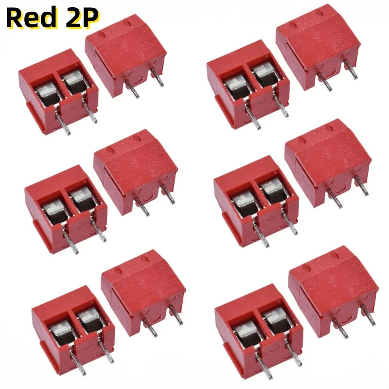 10/20PCS PCB Terminal Block Connector Pitch 5.0mm KF301 Straight Pin 2P 3P Screw PCB Terminal Blocks Connector Assortment Kit