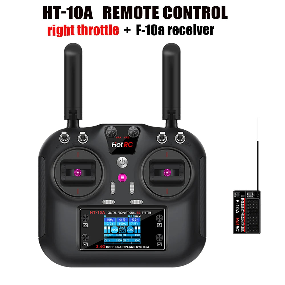 Hotrc  HT-10A/HT-8A HT10A 2.4Ghz 10CH/ 8CH  Remote Controller F-10A Receiver For RC Airaft Vehicle Boat Drone Accessories Parts