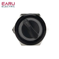 16MM 19MM 22MM Self-return Self-locking Waterproof DPDT Illuminated Metal Selector Knob Rotary Switch 2 3 Position LED Lamp Red
