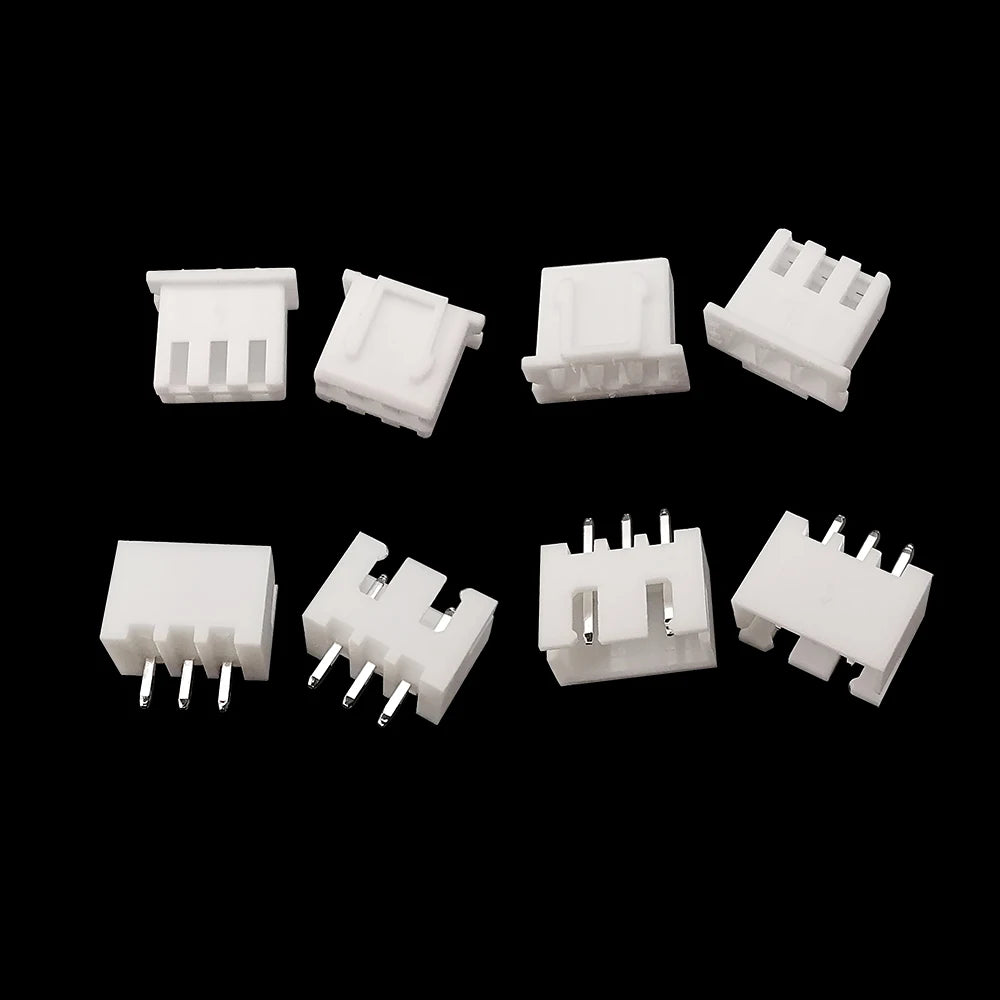 100Pcs JST XH 2.54mm Pitch 2/3/4/5 Pin Plastic Shell Male Plug Female Jack Socket Terminals Housing Wire Connector XH2.54 White