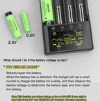 LiitoKala Lii-600 4 Bay LCD Smart Charger 3A Fast Charging 18650 21700 26650 26700 Li-ion NiMH AA AAA C Capacity Tester