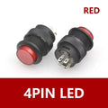 5/20/100PCS Self-lockin 16MM Latching/Momentary Push Button Switch with 5Color LED Lighting 4Pin R16-503/AD R16-503/BD
