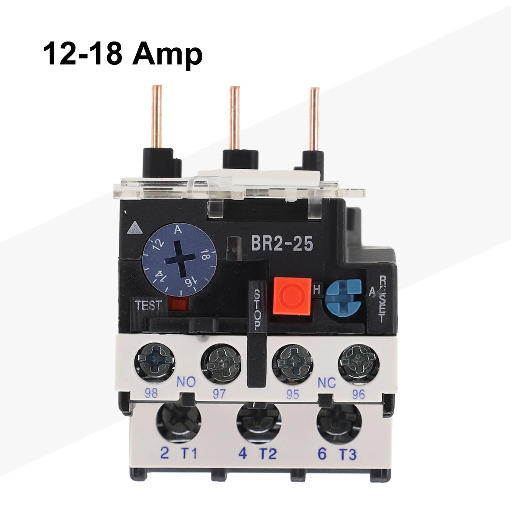 Thermal Overload Motor Relay 3 Phase AC 50Hz/60Hz FR NR2-25 IP20 Plug-in With Indicator Light For CJX2 Series Contactors