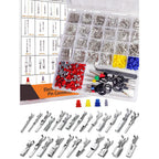 660pcs Pin Connector 1/1.5/1.8/2.2/2.8/3.5/4.8/6.3mm Automotive Wire Terminal Male and Female Non Insulated Plug Disassembly Kit