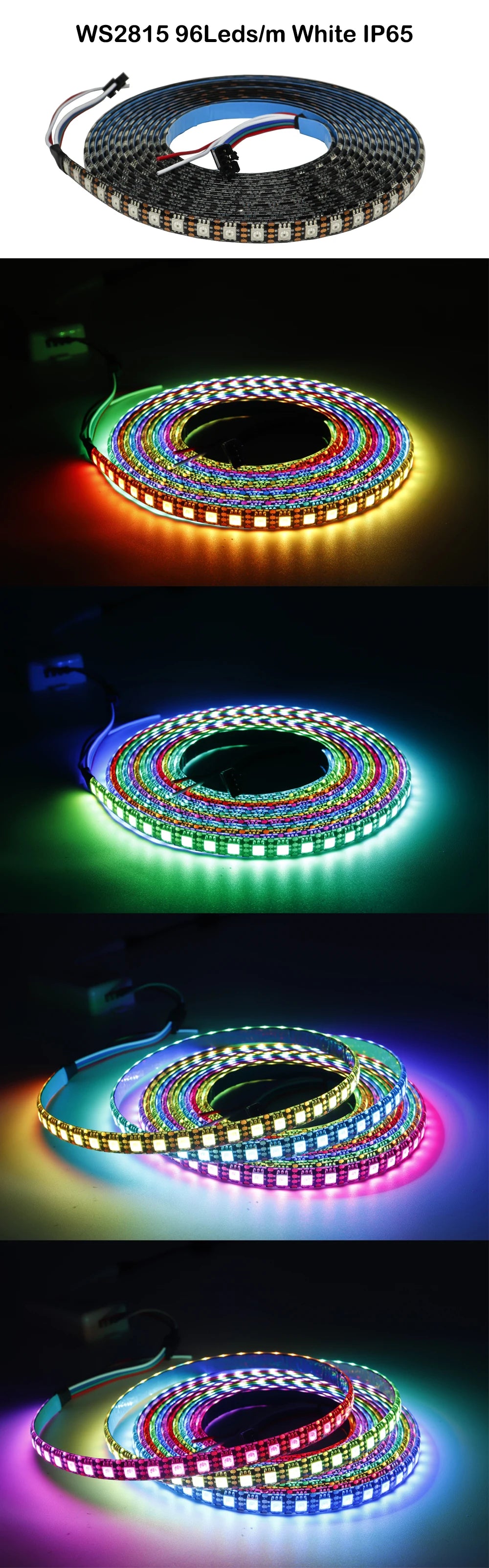DC12V WS2815 DC5V WS2812B 5050 RGBIC LED Strip WS2812 30/60/74/96/144Leds/Pixels/m Individually Addressable Light IP30/65/67