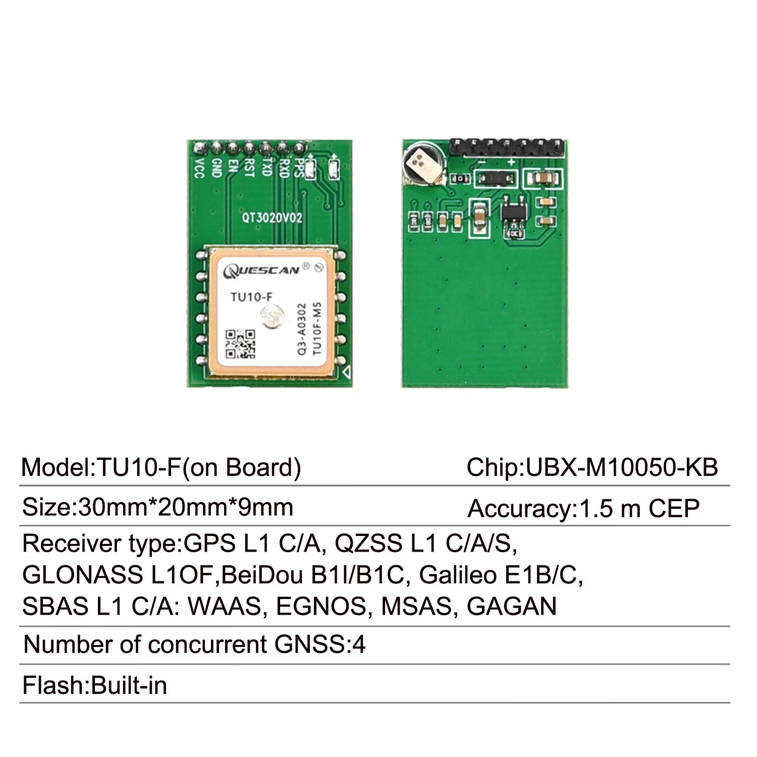 QUESCAN Ublox M10 M9 10Hz GPS Module GNSS Galileo BeiDou GLONASS QZSS SBAS ESP32 Arduino STM32 NMEA GPS Receiver ublox10 ublox9