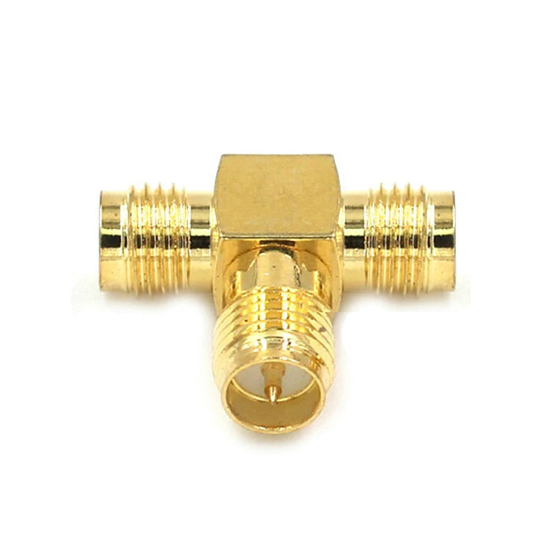 1 Piece RP-SMA Female Plug to 2 Dual RP SMA Female Triple T Type RF Adapter RPSMA 3 Way Splitter Coaxial Cable Connector