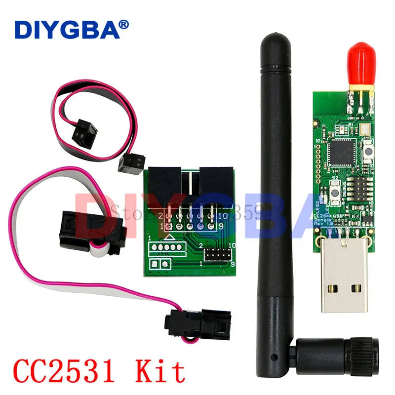CC2531 CC2540 +Antenna BLE 4.0 Zigbee Sniffer Wireless Board Dongle Capture Module USB Programmer Downloader Cable Connector