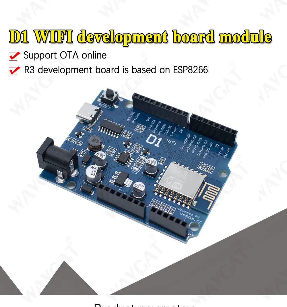 WeMos D1 UNOR3 CH340 ESP-12E CH340G WiFi Development Board Based ESP8266 Shield Smart Electronic PCB For Arduino Compatible IDE
