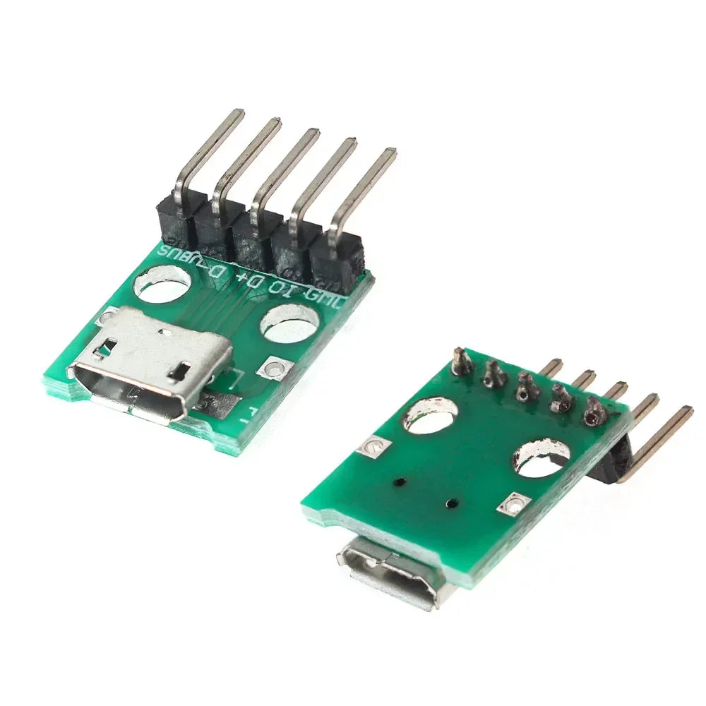 10pcs Female Connector MICRO USB To DIP Adapter 2.54mm 5pin Connector DIP PCB Adapter Breakout Board