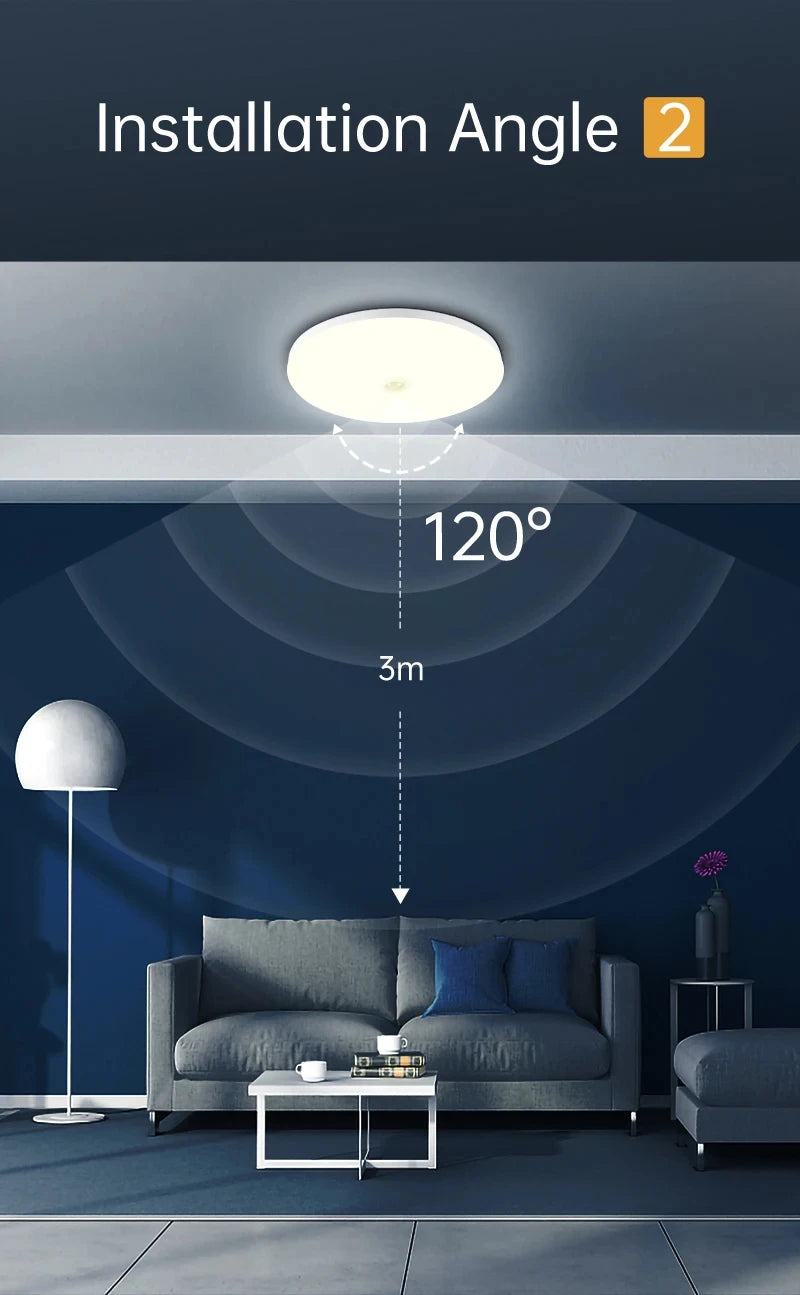 Motion Sensor PIR LED Ceiling Lamp 110V 220V Corridor Bedroom Toilet Light Human Body Induction