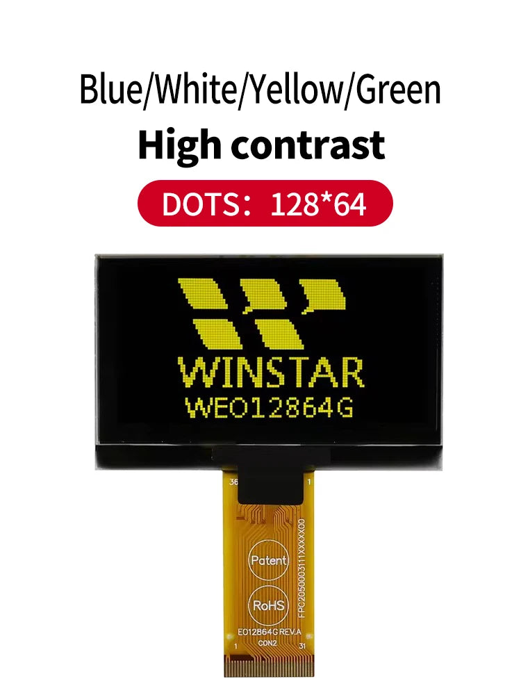 Winstar WEO012864G 31P COG Graphic SPI/I2C/6800/8080 SSD1309 3V 2.42 inch OLED Display 2.42" 128x64