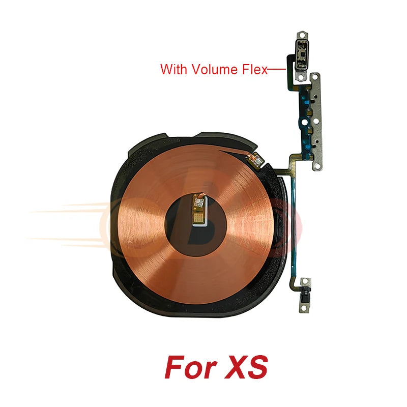 Wireless Charging Chip Coil Sticker With Volume Flex For iPhone X XR XS 11 Pro Max Wireless Charger Panel Repair (1PC)