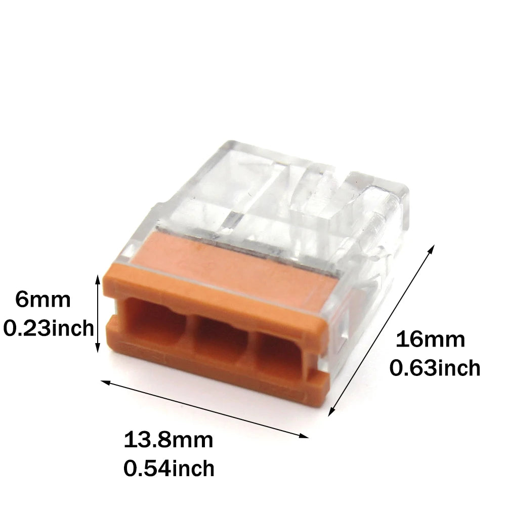 50pcs Mini Quick Wire Connectors 2/3/4/5/ Ports Terminal Block Hard Stainless Easy Electric Quick Push-In