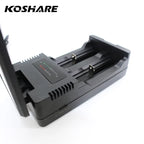 KOSHARE 2 Slot LED Display Battery Charger Type-C Input For 26650/21700/18650/18500/16340/14500 Lithium Rechargeable Batteries