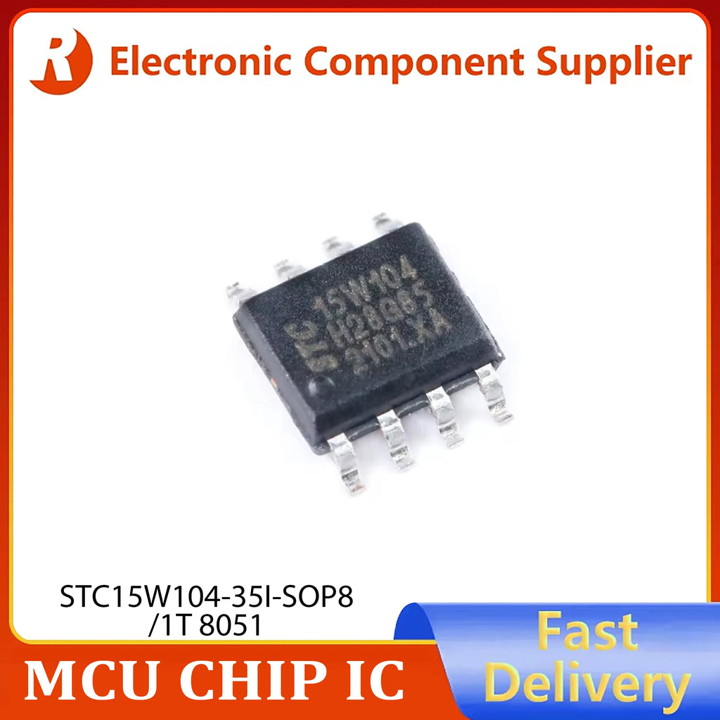 5Pcs STC15W104 STC15W104-35I STC 15W104 SOP8 Enhanced 1T 8051 Microcontroller MCU IC Controller Chip 15W104-35I