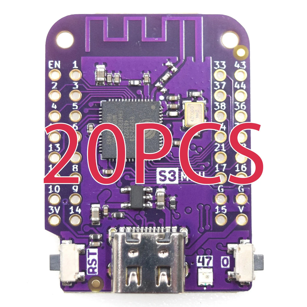 S3 Mini V1.0.0 - LOLIN WIFI Bluetooth IOT Board based ESP32-S3FH4R2 ESP32-S3 4MB FLASH 2MB PSRAM MicroPython Arduino Compatible