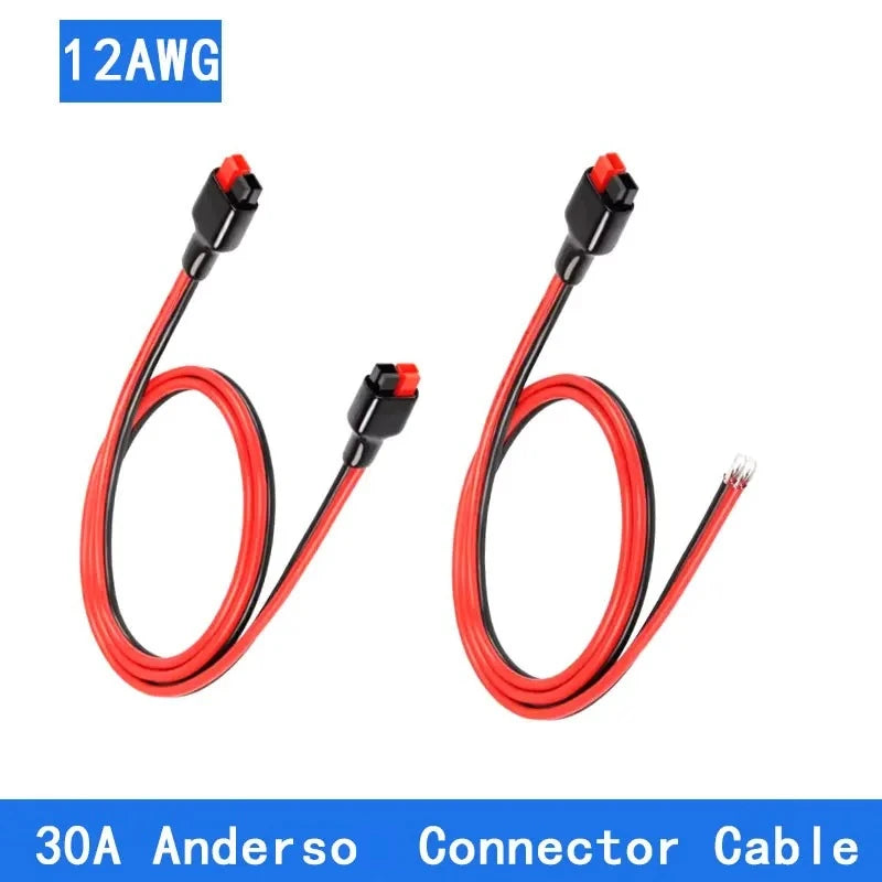 12AWG 30A Plug Connector Cable Solar Male to Female Connection Cord Outdoor Energy Storage Electric Vehicles Power Adapter