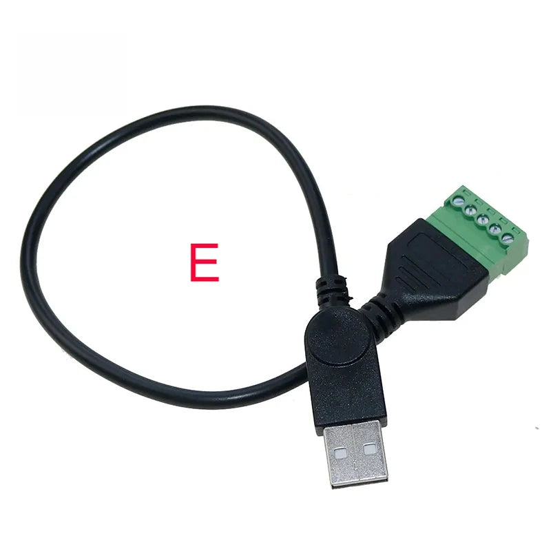 USB 2.0 Female B Micro Usb Mini Usb Type-C Male To 5 Pin Female Bolt Screw Connector With Shield Terminal Plug Adapter Cable