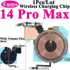 Wireless Charging Coil NFC + Power Volume Flex Cable for iPhone 14 14 Plus 15 15 Pro Max 16 – WPC Charging Antenna