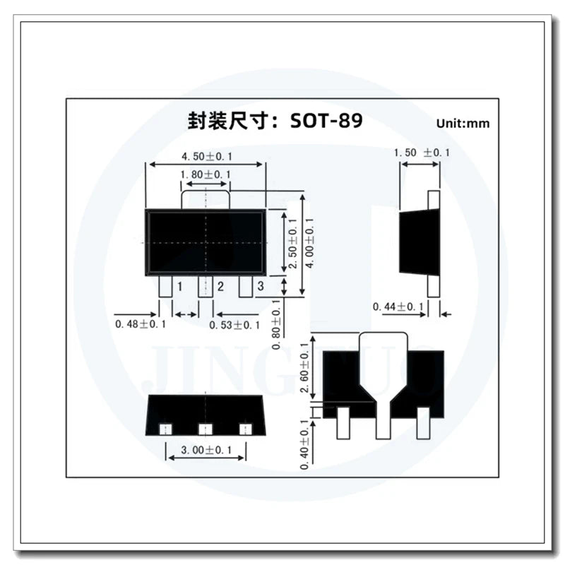 10PCS 2SB772 B772 1.5A 30V PNP SOT-89 SMD CHIP Transistor