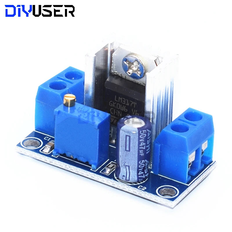 DIYUSER LM317 Adjustable Voltage Regulator Power Supply LM317 DC-DC Converter Buck Step Down Circuit Board  Linear Regulator
