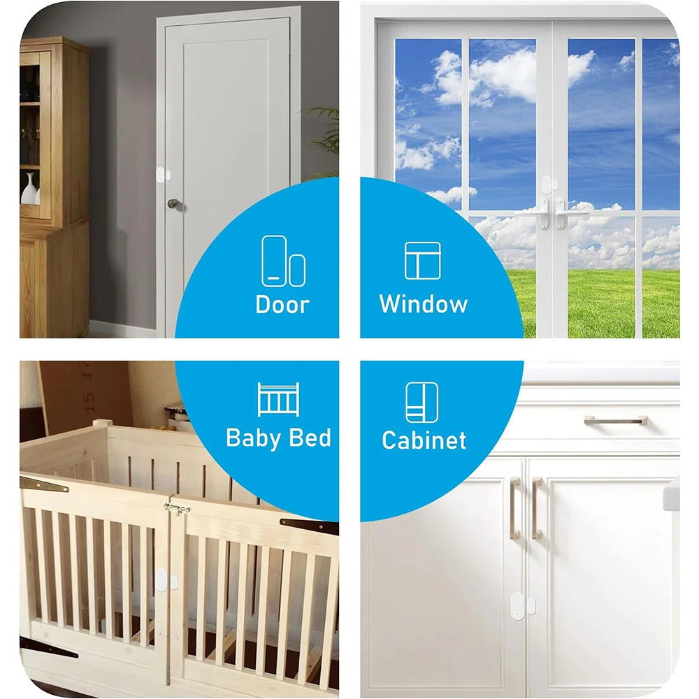 Tuya Zigbee 3.0 Smart Door Sensor Magnetic Window Entry Security Alarm for Z2M Smart Life Alexa Google Home for Home Security
