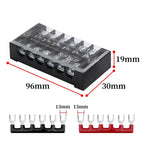 1pcs 25A 600V Dual Row Strip Electrical Screw Terminal Block Fence Screw Ribbon Wire Connector 3/4/5/6/8/10/12 Position