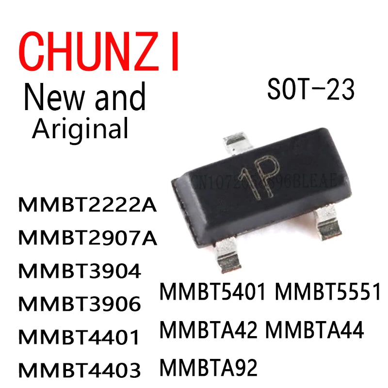 100PCS SOT-23 MMBT2222A MMBT2907A MMBT3904 MMBT3906 MMBT4401 MMBT4403 MMBT5401 MMBT5551 MMBTA42 MMBTA44 MMBTA92