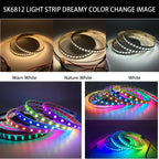 4 IN 1 SK6812 RGBW RGBNW RGBWW LED Strip (WS2812B Similar) Smart Color Soft LED Lights Lamp 30/60/144 LEDs/m Addressable Light 5