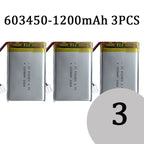 603450 3.7V 1200mAh Lithium Polymer LiPo Rechargeable Battery with jst PH 2.0mm 2pin plug For MP3 Laptop PC Camera GPS