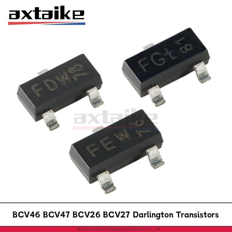 20PCS BCV46 BCV47 BCV26 BCV27 SOT-23 Marking Code FG FGt FF FFt FGw FDW FEW FD 500mA 60V 30V SMD NPN PNP Darlington Transistors