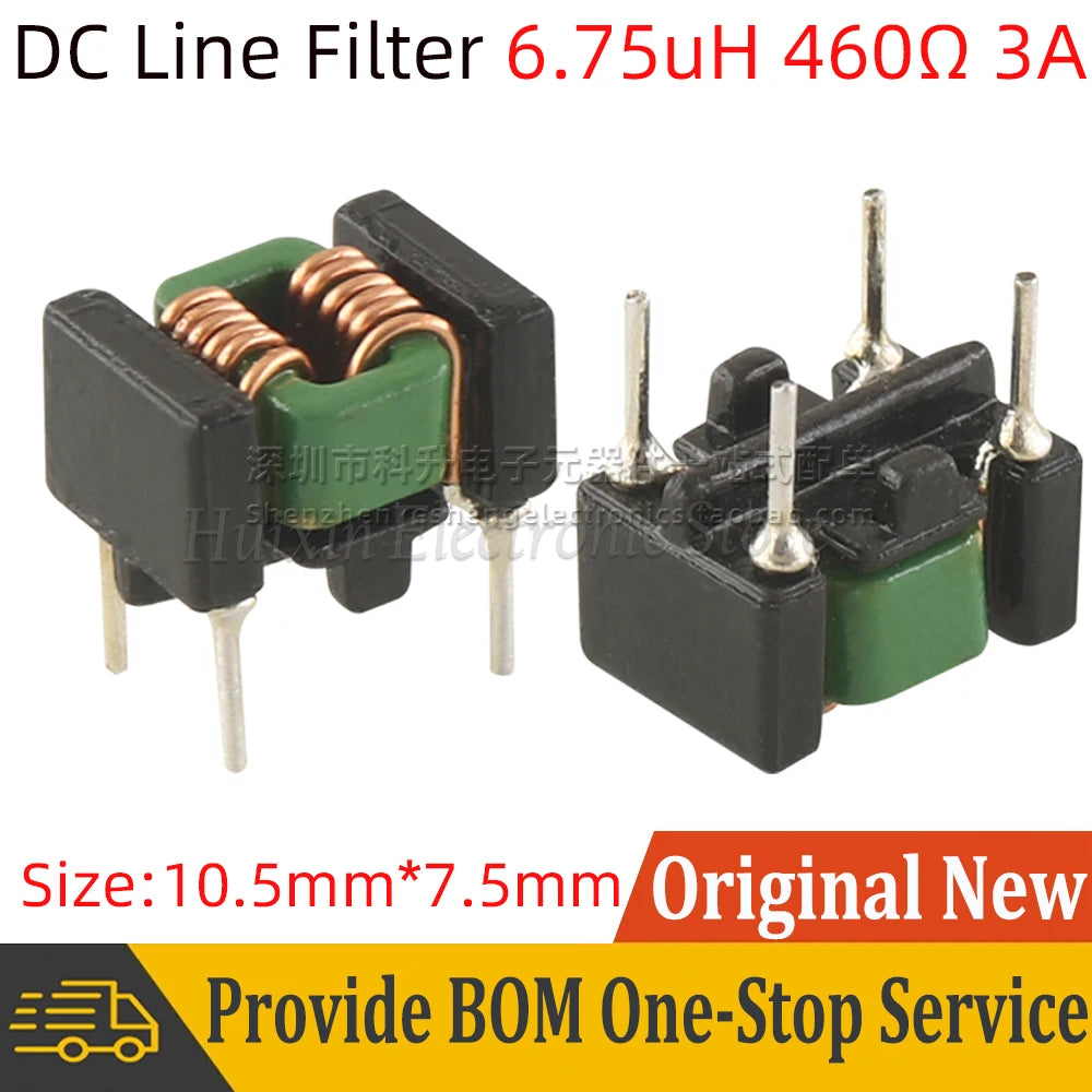 2pcs LFD707010-6R75U DC Power Line Filter EMI Inductance 6.75uH 460Ω 3A Current Common Mode Inductor DIP 4 Power Supply Signal
