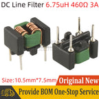 2pcs LFD707010-6R75U DC Power Line Filter EMI Inductance 6.75uH 460Ω 3A Current Common Mode Inductor DIP 4 Power Supply Signal