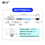 BLV® PT1000 Thermistor M3 M4 Bear 3x15mm PT1000 Pro High Temperature Resistance 450℃ For Rapido Hotend Dragon Hotend