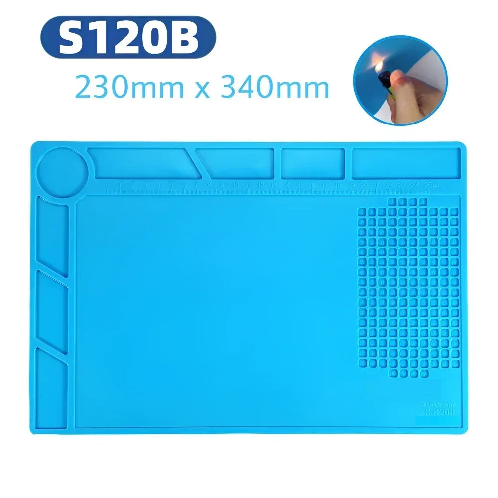 Magnetic Silicone Repair Mat Heat Resistant 932°F Anti Static ESD Soldering Pad For Circuit Board Phone Iron Maintenance