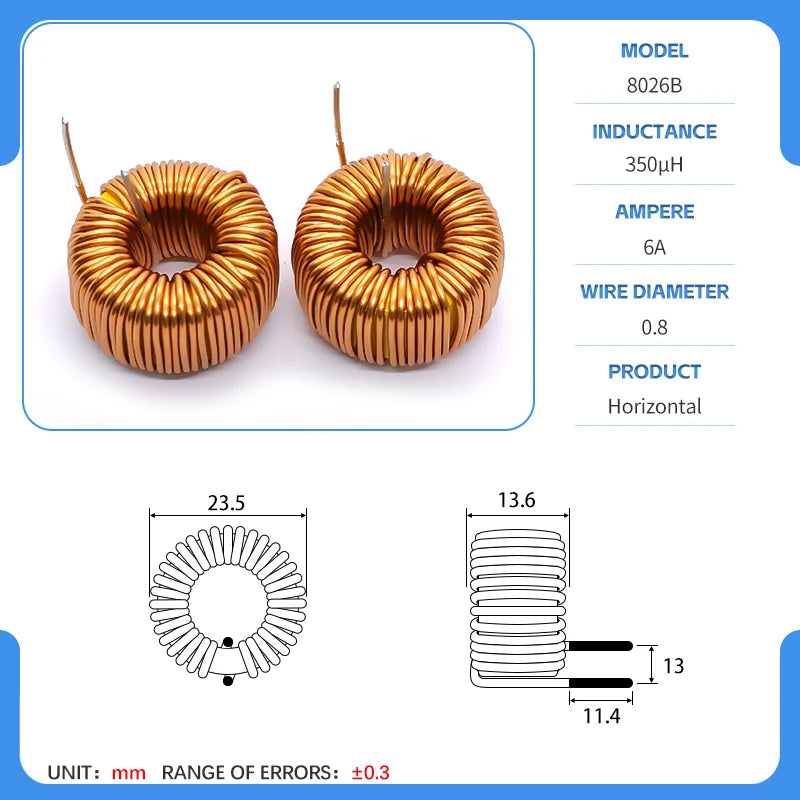 20mm 80-26 Iron powder core Toroidal inductor Wirewound inductor Iron powder core Magnetic ring inductor
