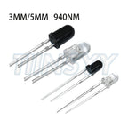 10pairs 3mm 5mm 940nm LEDs Infrared Emitter and IR Receiver Diode F3 F5 Diodes for Arduino DIY